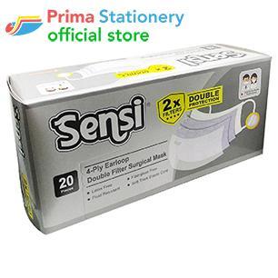 Sensi Mask 4ply Double Filter Surgical Mask White Earloop /20 Masker 4