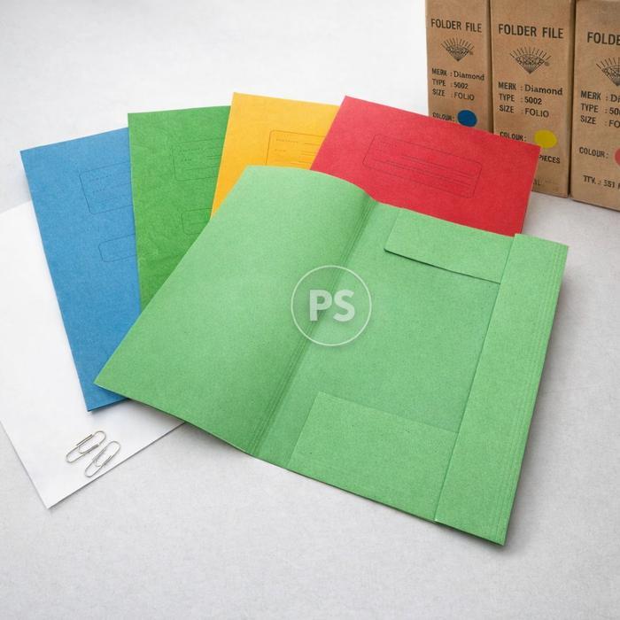 "New" Map Folder Diamond Folio 5002 Map Arsip Kertas Plastik Tebal Warna