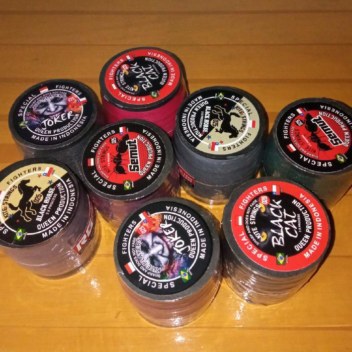 Gelasan/Senar Layangan 1200yard Joker Semut Black Cat Black Horse