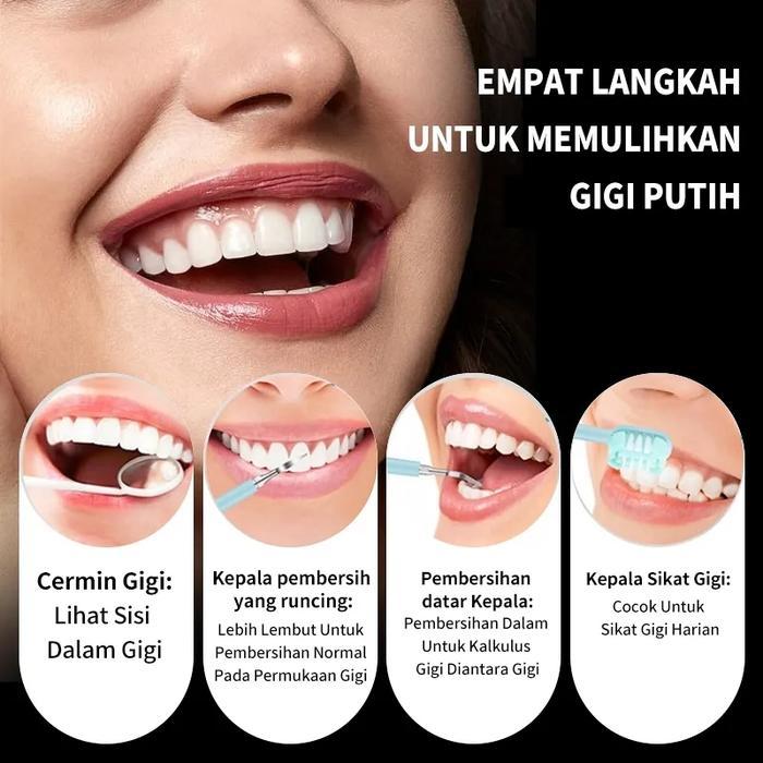 Smart Ultrasonic Scaling Alat Pembersih Karang Plak Sikat Gigi Electric 1 Set Dental Scaling