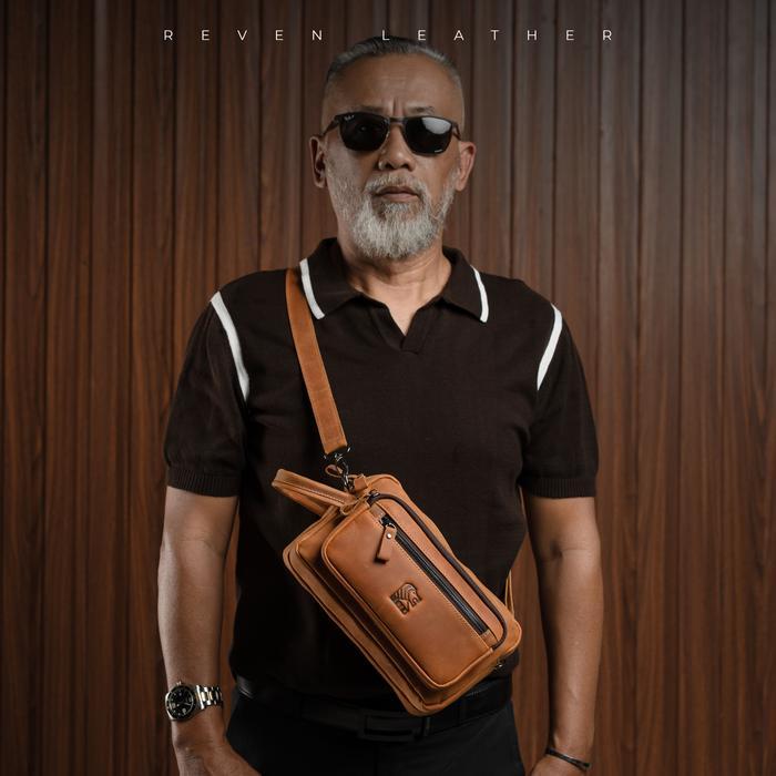 TERMURAH Reven Leather Nakula Pouch Bag Tas Kulit Asli Crazy Horse 2 Style (Slingbag & Pouch) Free