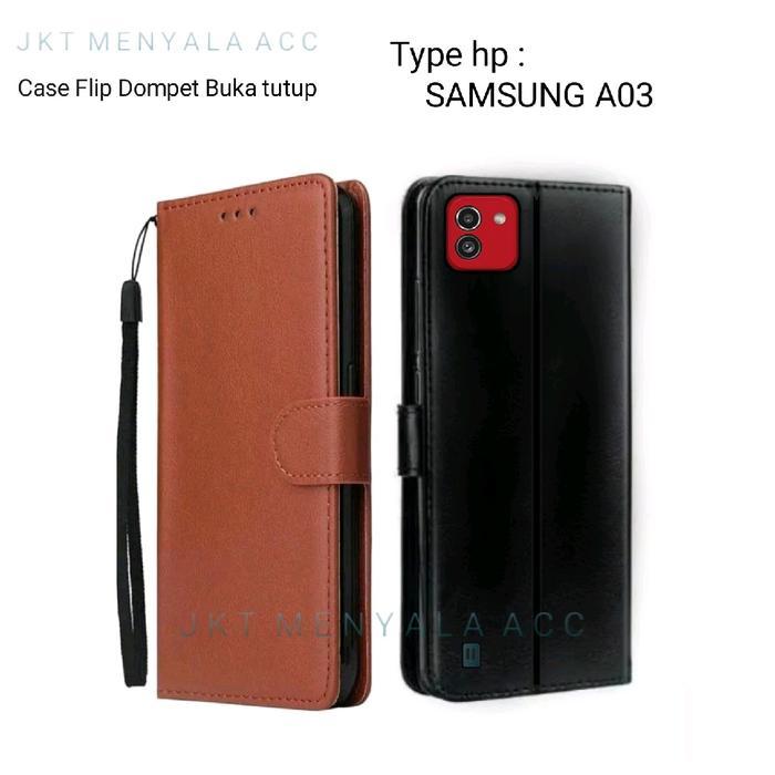 Case Untuk Samsung A03 Flip Cover Wallet Leather Casing Dompet Kulit ( Case Untuk Samsung A03 ) Slot