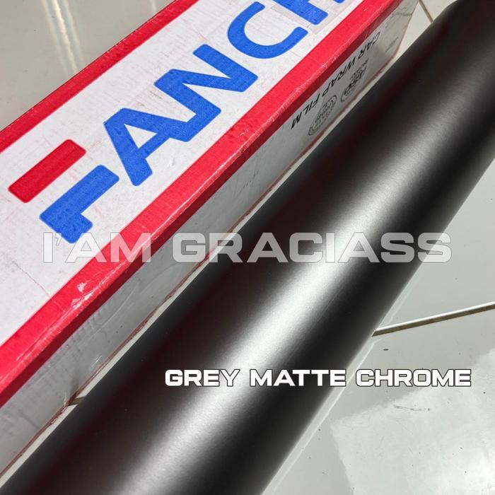 Stiker Skotlet Mobil Grey Matte Chrome Fanchi Premium Grey Metallic Doff Lebar 152Cm
