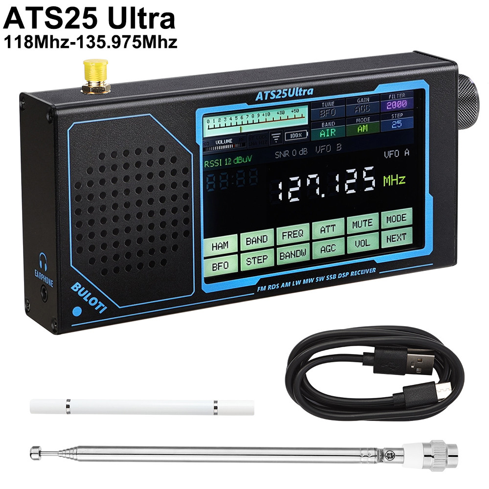 ATS25 ULTRA FM SW SSB MW LW AIR SDR Radio Receiver Aviation Band Receiver Supports Bluetooth WIFI