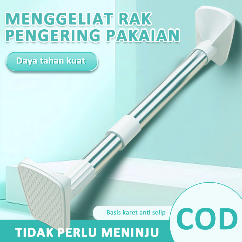 Tiang Jemuran Baju Gantungan Rak Dinding Tanpa Stainless Steel Tiang serbaguna tiang jemuran Tiang