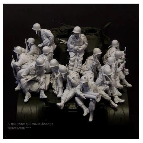 1/35 Resin Figure US ARMY SOLDIERS ON TANK SET 15 FIGURE A-1366 KL32