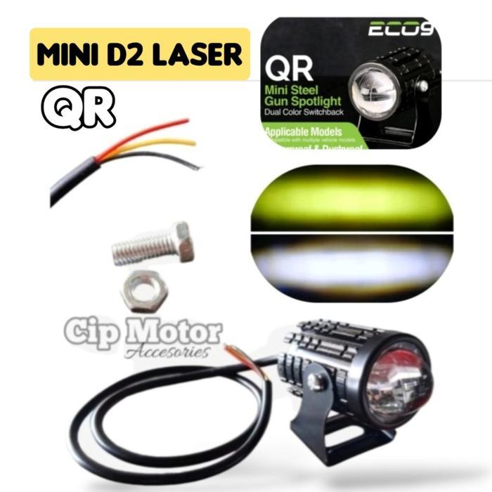 Lampu Tembak Qr Eco9 D2 Laser Putih Kuning Motor Mobil 12 Volt