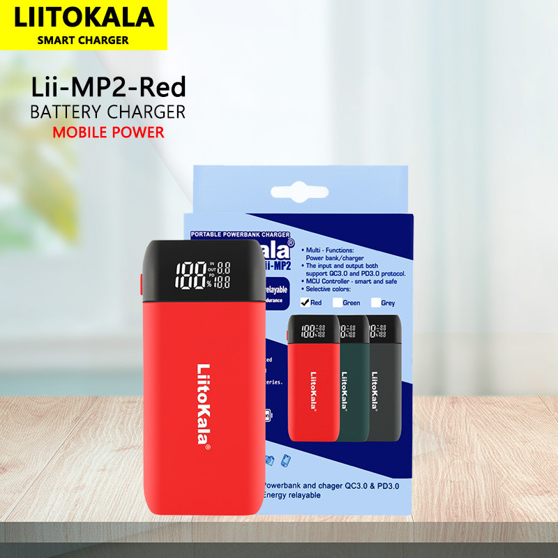 LiitoKala Lii-MP2 21700 18650 Power Bank QC3.0 Fast Charging Type-C INPUT USB Charger 20700 Mobile