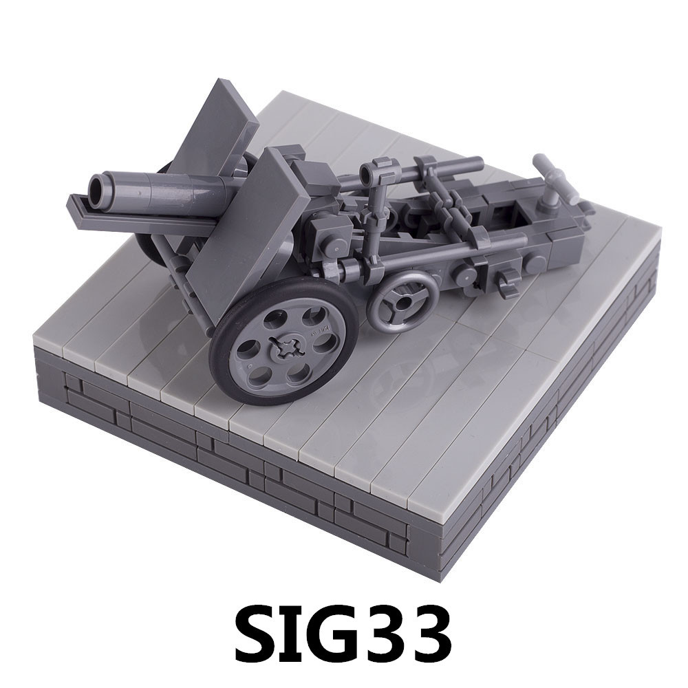 WW2 German Weapon SIG33 Heavy Infantry Gun Building Blocks MOC