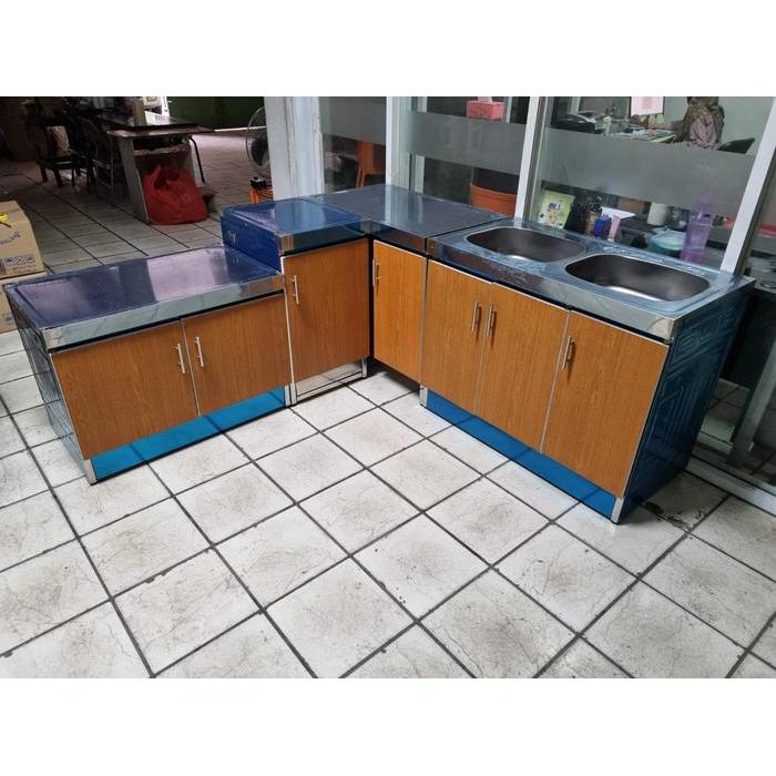 Meja Dapur Minimalis Kitchen Set Stainless Cuci Piring Royal 2 N