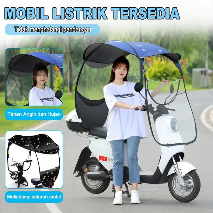 Sale Sunshade Sepeda Motor/Kendaraan Listrik Serbaguna, Payung Motor Kanopi Anti Hujan Anti Uv,