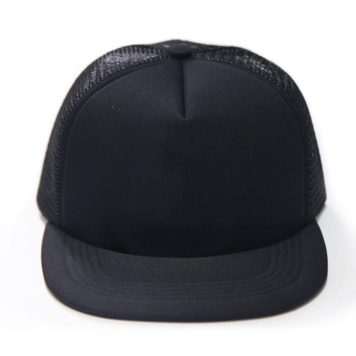 Topi Trucker Hiphop Dewasa Ori Snapback Hitam Polos