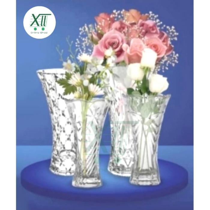 Formia Sunny Crystal Vase 25 Cm Vas Kristal Pot Bunga Transparant