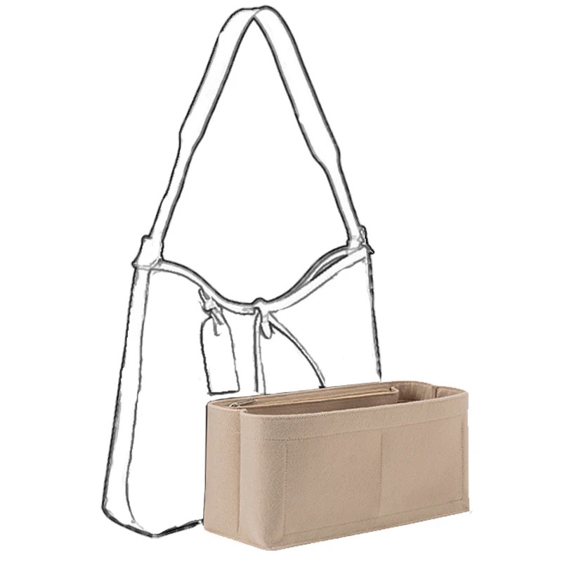 EverToner For LV Carryall PM Felt Cloth Insert Bag with Zipper Fit Handbag Cosmetic Bag Travel Bag