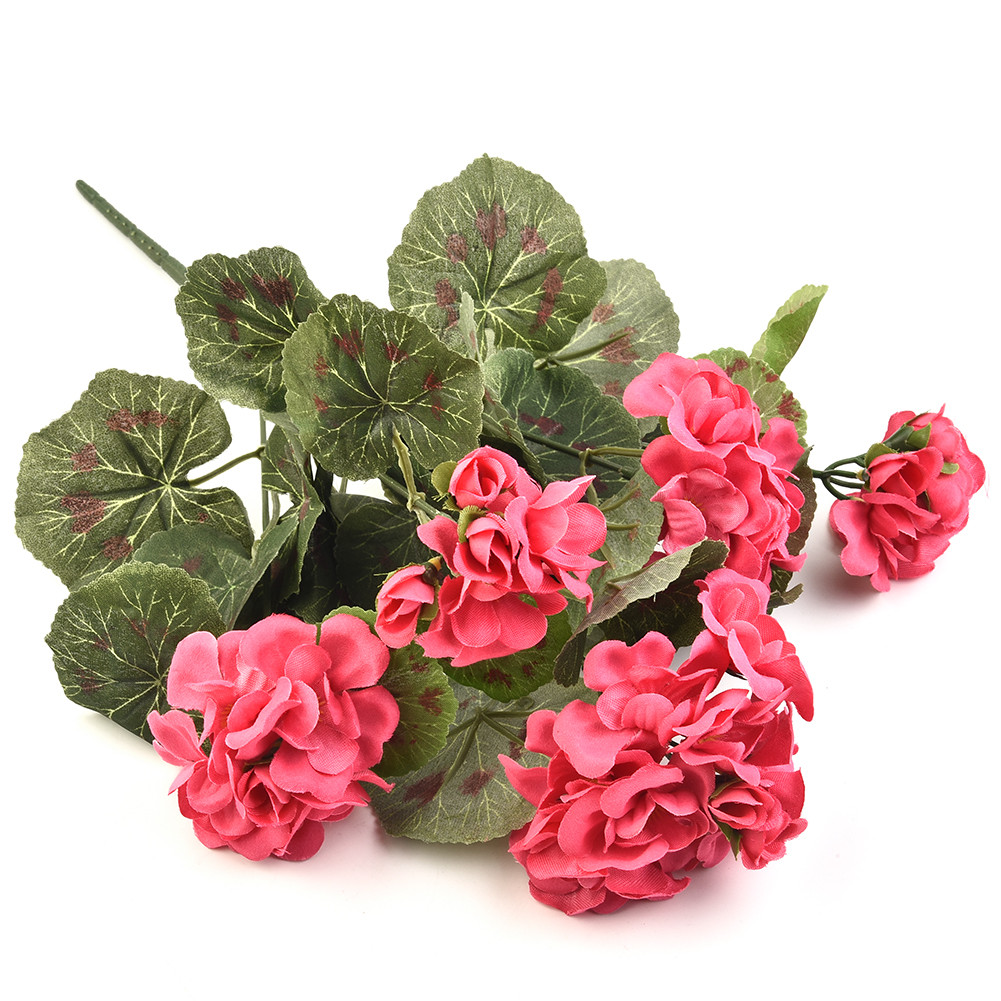 36cm Artificial Geranium Red Pink Flowers Plant Artificial Plants Artificial Flower For Wedding Gard