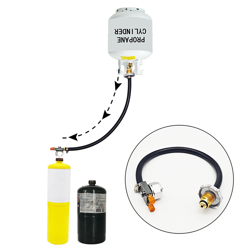 Outdoor Gas Tank Inflation Valve Cylinder Gas Inflate Kit Camping Butane Gas Refillable Adapter