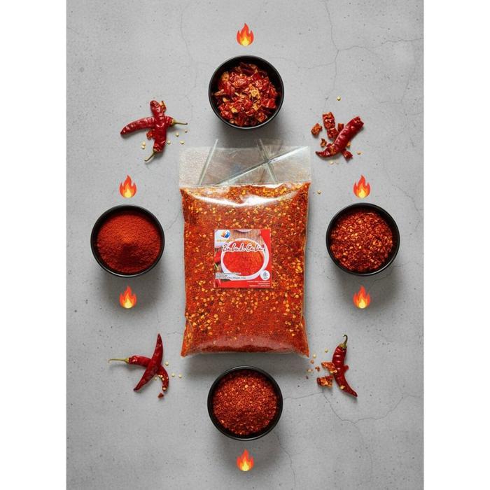 CABE BUBUK KASAR SUPER PEDAS 1KG UNTUK KUAH SEBLAK DAN BASO ACI CABE BUBUK JELETOT EXTRA PEDAS