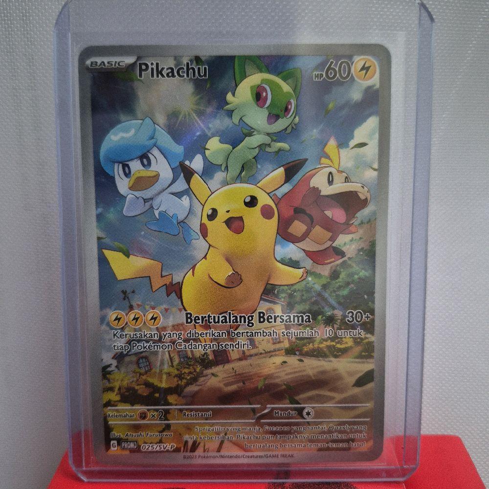 Pikachu SV-P Promo Scarlet Violet TCG Pokemon Game Kartu Koleksi Indonesia Card Trading Card Game
