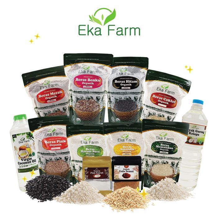 Eka Farm Beras Benku 1Kg - Beras Organik - Beras Merah Mix Pasti Ori