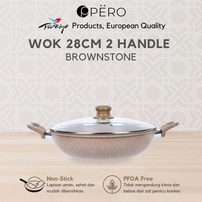 [Delladelli] Pero Mercin Wok 28 Cm 2 Handle + LID