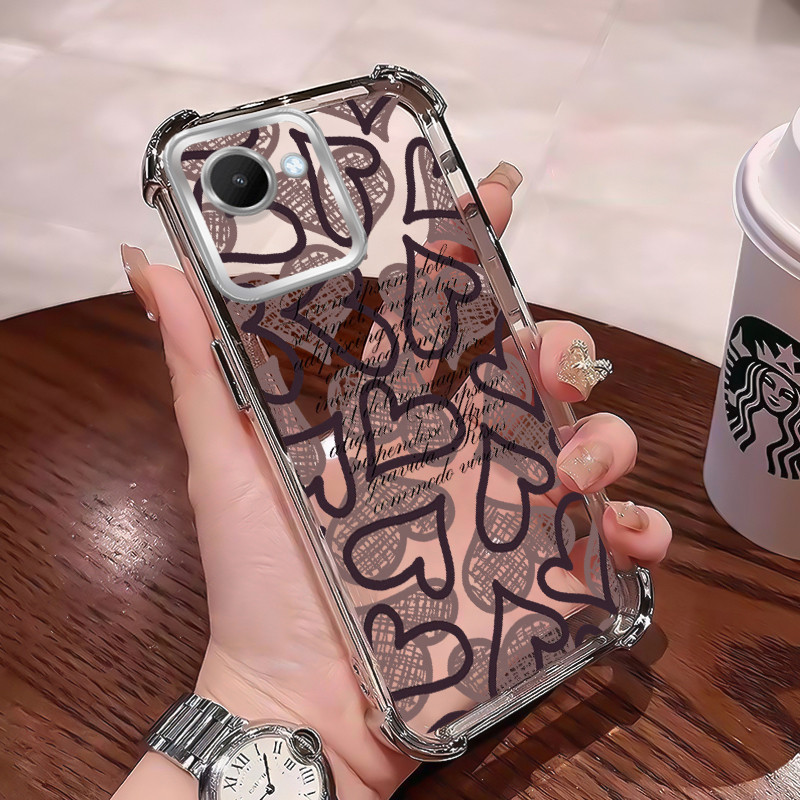 Casing Hp Untuk Realme C30 Realme C30s Realme Narzo 50i Prime Case Transparan Motif Love Kasing Cesi