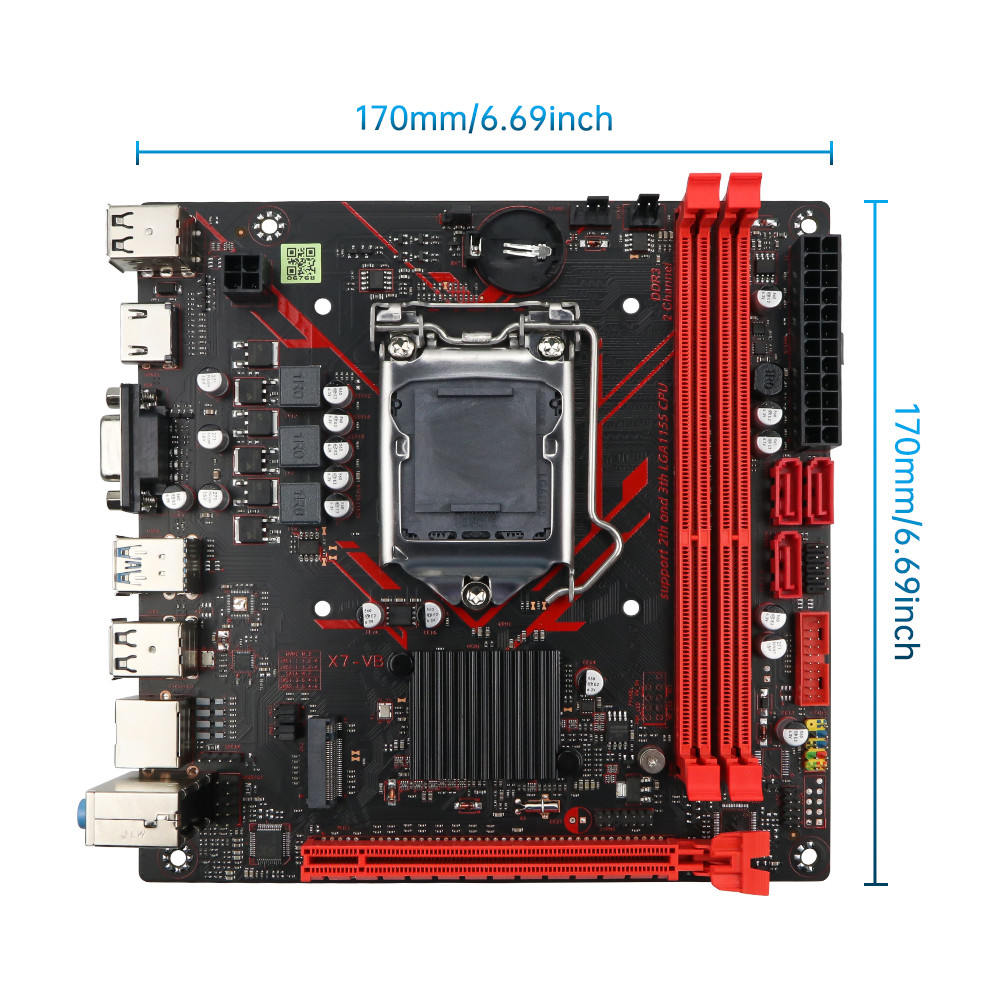 SOYO H61 Gaming Motherboard Kit with Intel LGA1155 CPU i5 2500 DDR3 8G*2 Memory M.2 SATA Desktop