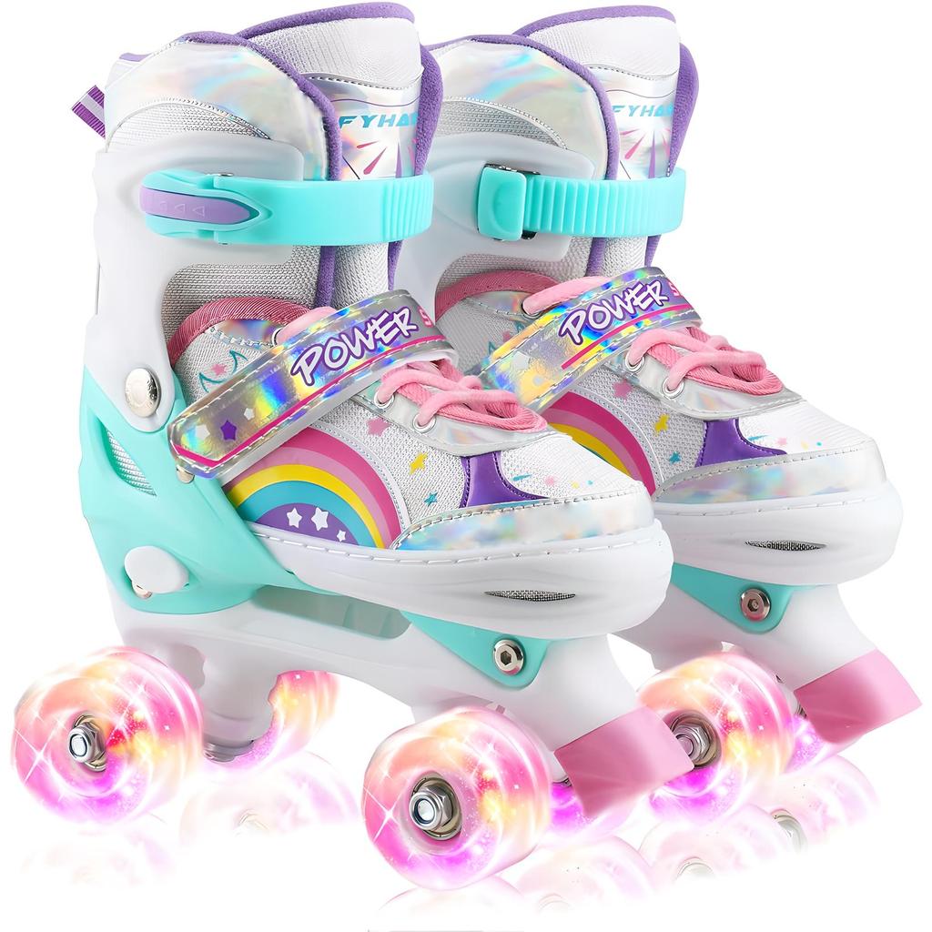 Boys Girls Kids Skates Children Roller Skates Skating Shoes PU Flashing 4 Wheels Roller Skates