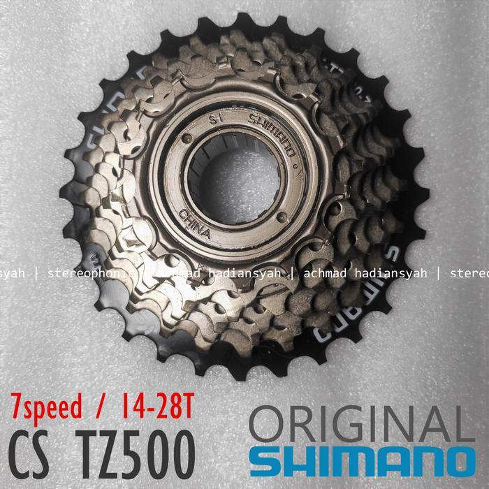 Original Shimano Sprocket Freewheel 7 Speed Shimano 14-28T Tz500 7Sp #Gratisongkir