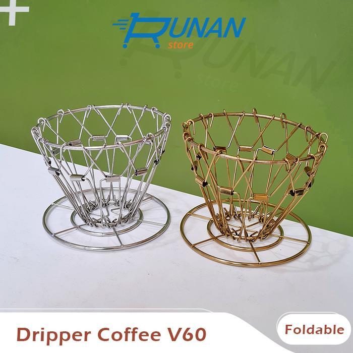 Dripper Kopi V60 Coffee Dripper Collapsible Stainless Dripper Lipat Murah