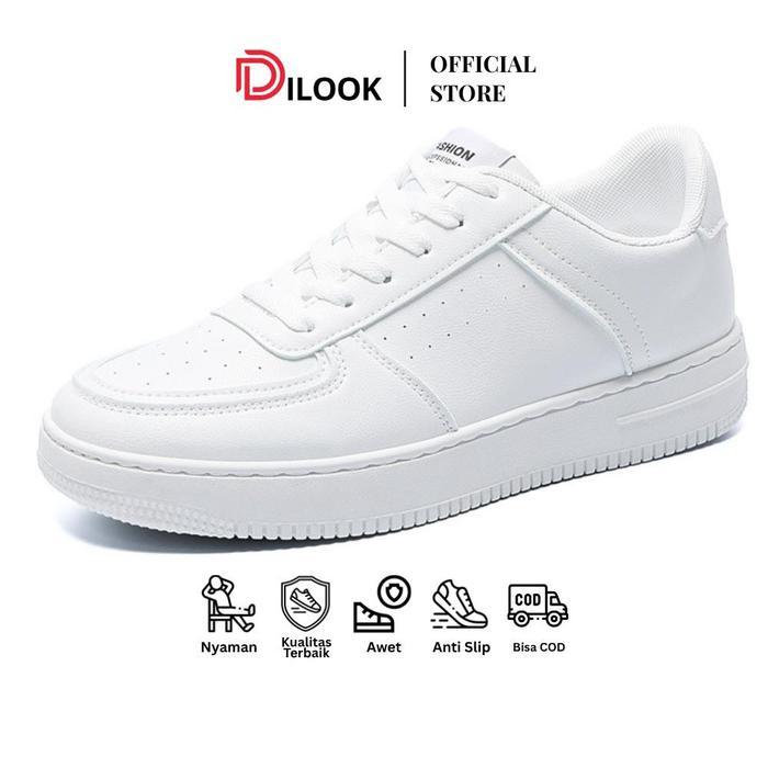 Promo Dilook S019 Sepatu Sneakers Pria Putih Sepatu Sneakers Sport Pria Polos Sport Korea