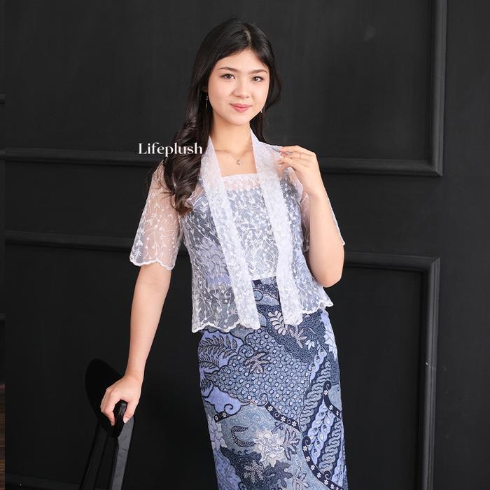 Dress Batik Modern Couple Organza Bordir Mewah Wanita Pesta Kondangan Cantik- Lifeplush HENA