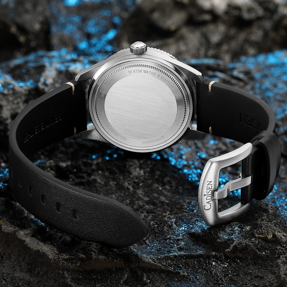 CADISEN 2026 Watch Men Mechanical Wristwatches MIYOTA 8215 Movement Genuine Leather Strap Waterproof