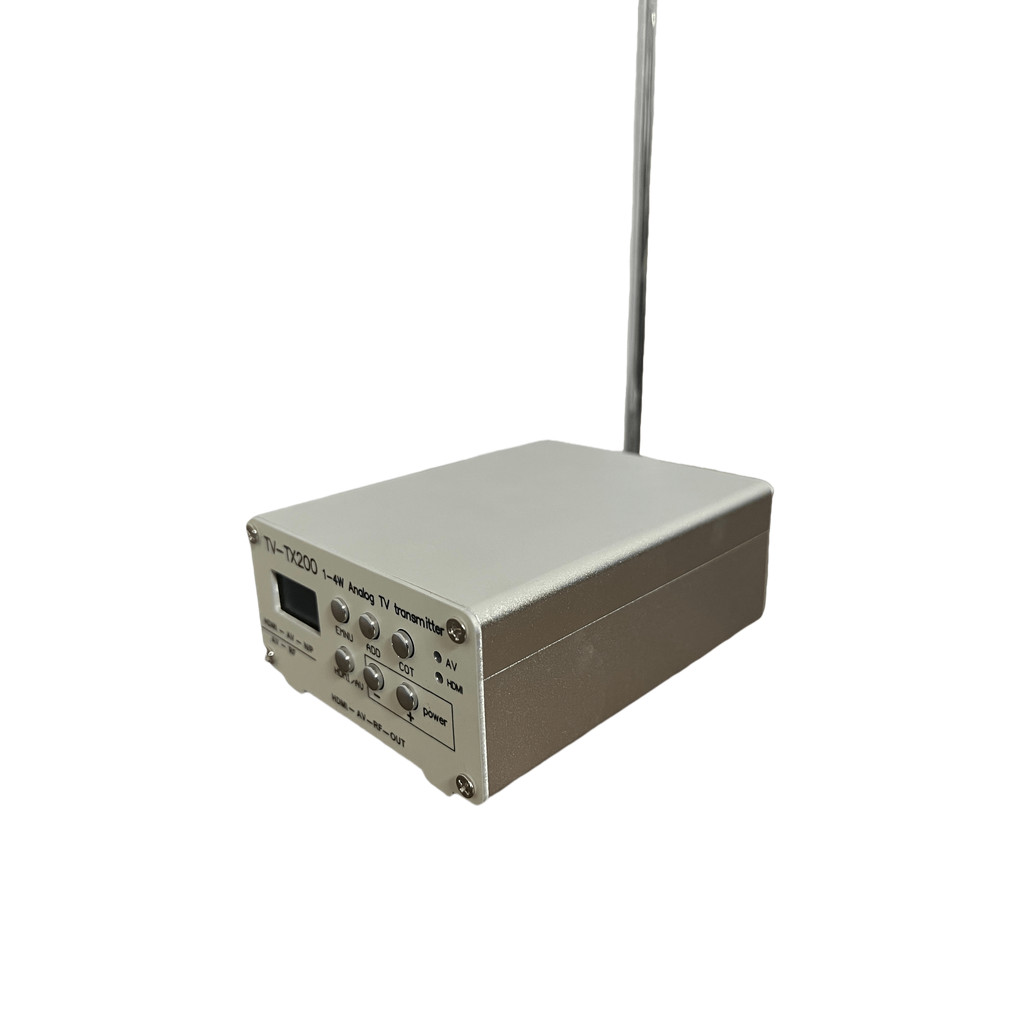 2W analog TV transmitter VHF/UHF frequency band selectable transmitter frequency power adjustable