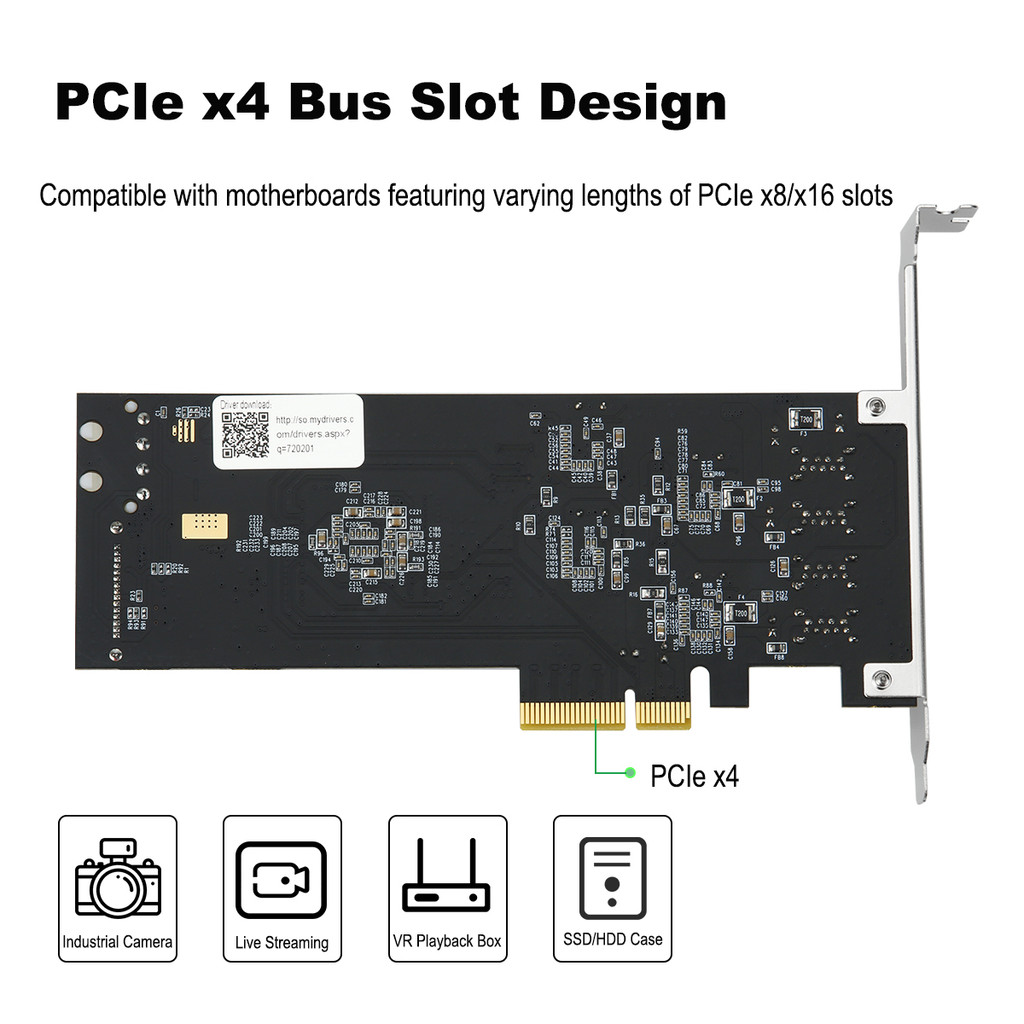 Lekuo Independent 5Gbps Per Port USB 3.0 PCIe Card 4 Ports NEC uPD720202 Dedicated Bandwidth Host