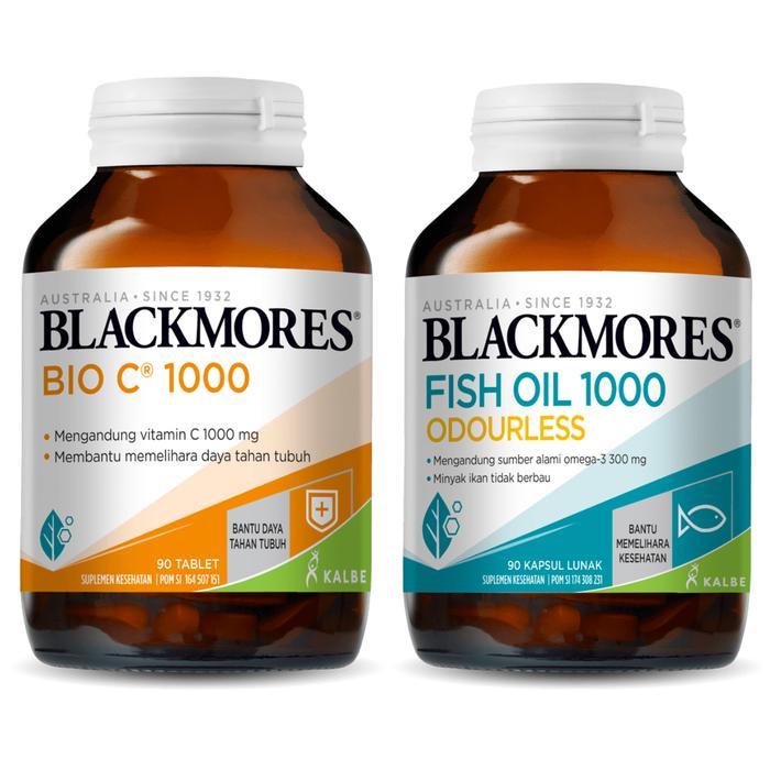 Paket Imun Blackmores Bio C 1000 Mg 90 Tablets Dan Odourless Fish Oil 1000 Mg 90 Kapsul Lunak