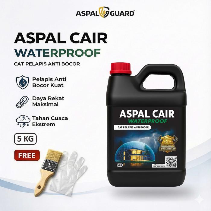 PROMO ASPAL GUARD ASPAL CAIR ANTI BOCOR-ASPAL EMULSION 5 KG CAT PELAPIS ANTI BOCOR WATERPROOF