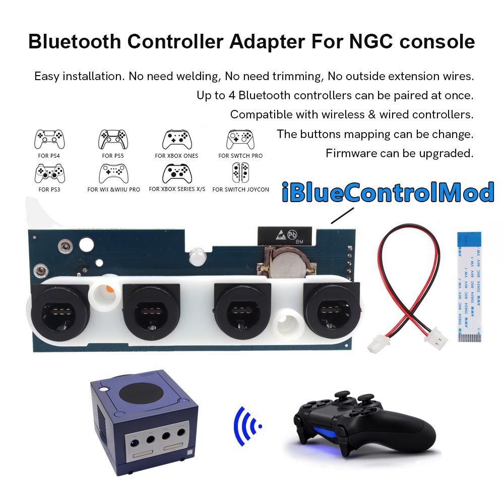 For NGC Console iBlueControlMod Wireless Bluetooth Controller Internal Adapter For GameCube Console