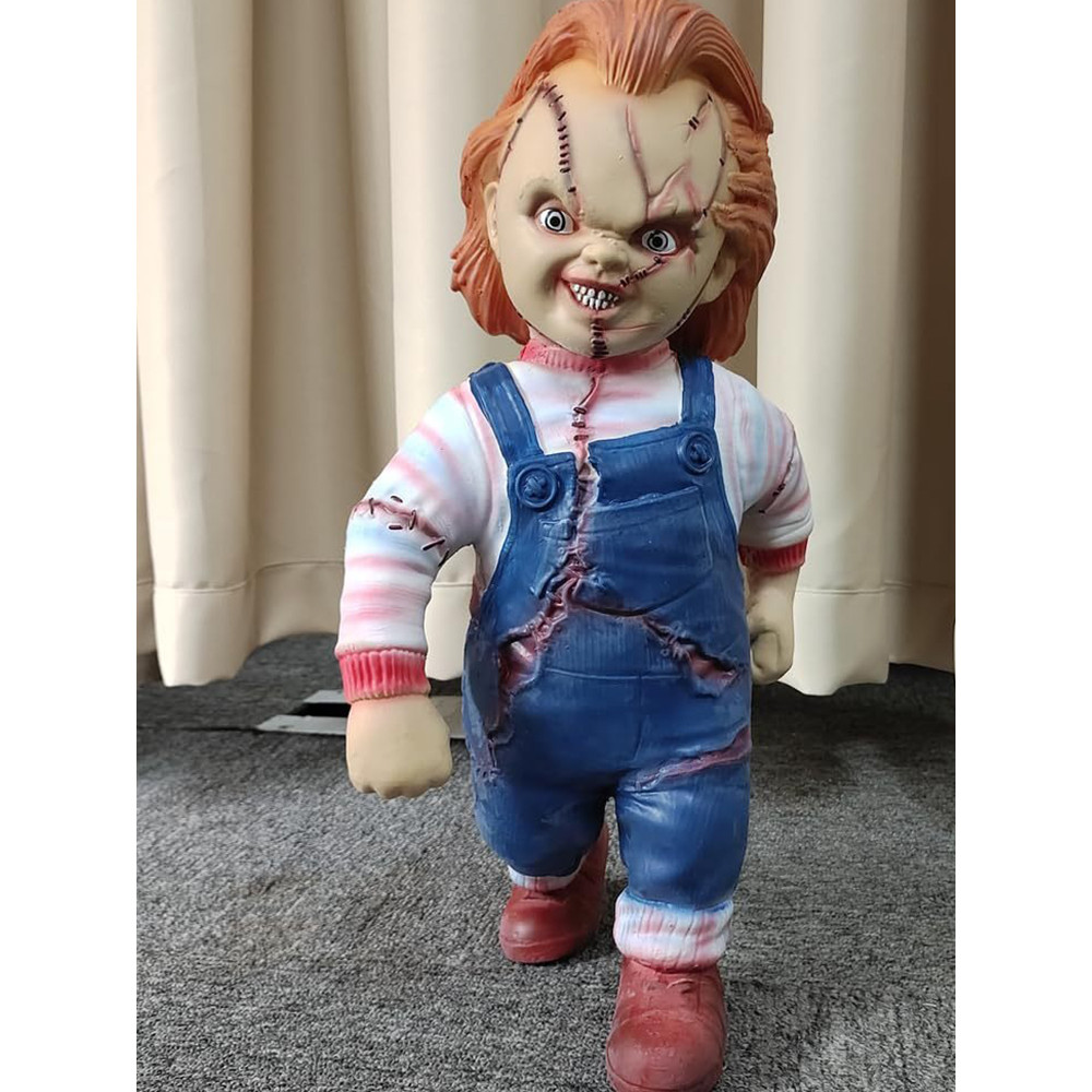 Child'S Play 1:1 Chucky Doll Standing Statue Horror Chucky Figure Model Toy Collectible Doll