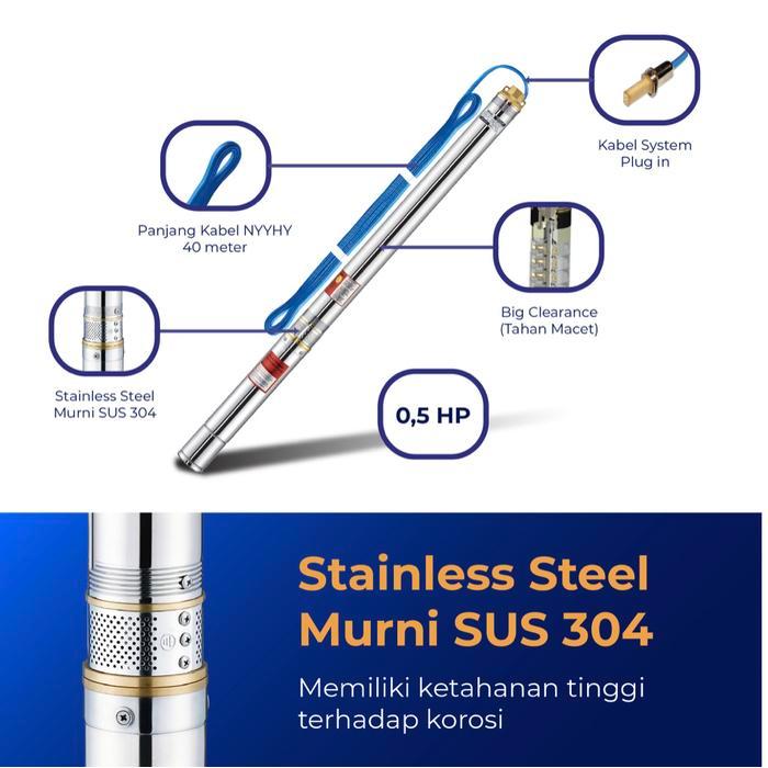 POMPA SHIMIZU SUBMERSIBLE SPG 20 315 Kabel 40 METER 1/2 HP // POMPA CELUP SHIMIZU SPG 20 315 K40