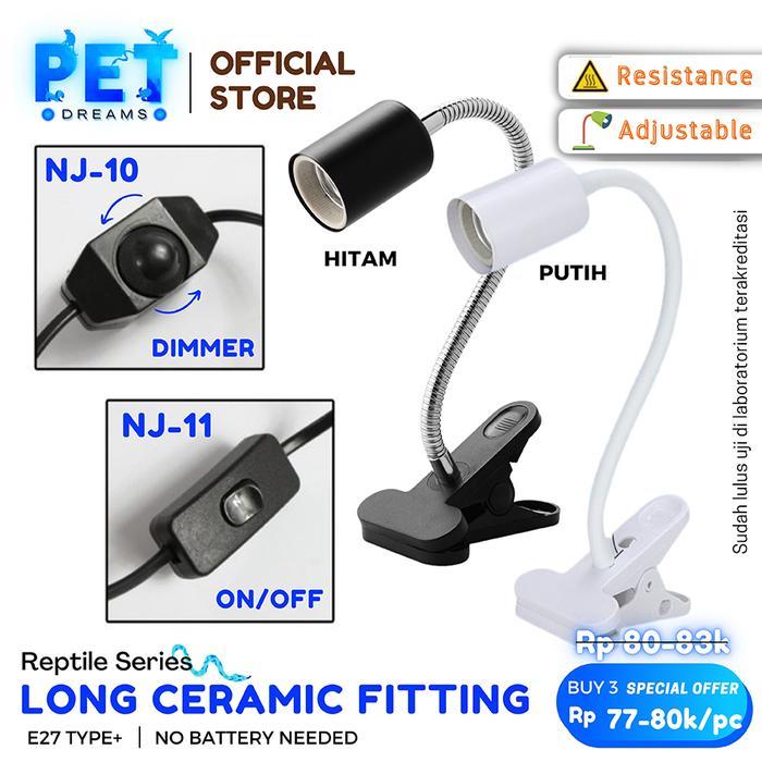 Promo Promo Fitting Lampu Keramik Dimmer Dan On/Off Nomoy Reptil Sulcata -Nj