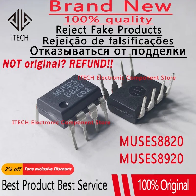 1pcs Original MUSES 8920 8820 Tube Operational Amplifiers HIFI Audio MUSES8920 MUSES8820 DIP-8 New