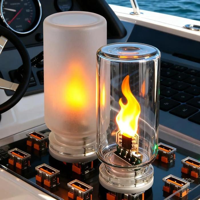 LAMPU TIDUR HIASAN DEKORASI RUANGAN UNIK EFEK API USB CAS LAMPU ATMOSHPER API UNGGUN USB LAMPU MOBIL