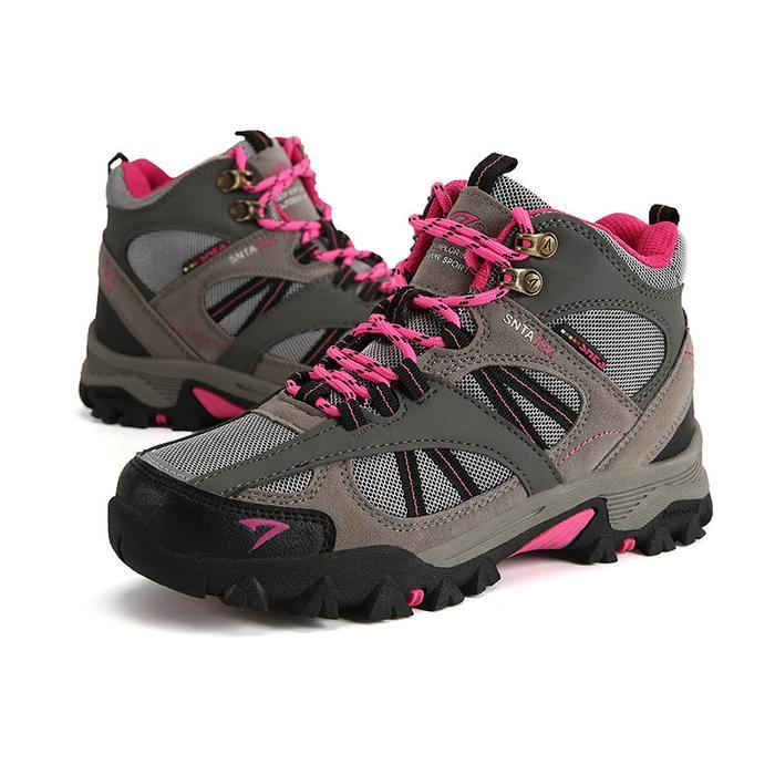 Eiger Aoki Adventure Sepatu Gunung Boots Wanita 611 / 613 Grey Fuschia Semi Waterproof - Free Tali