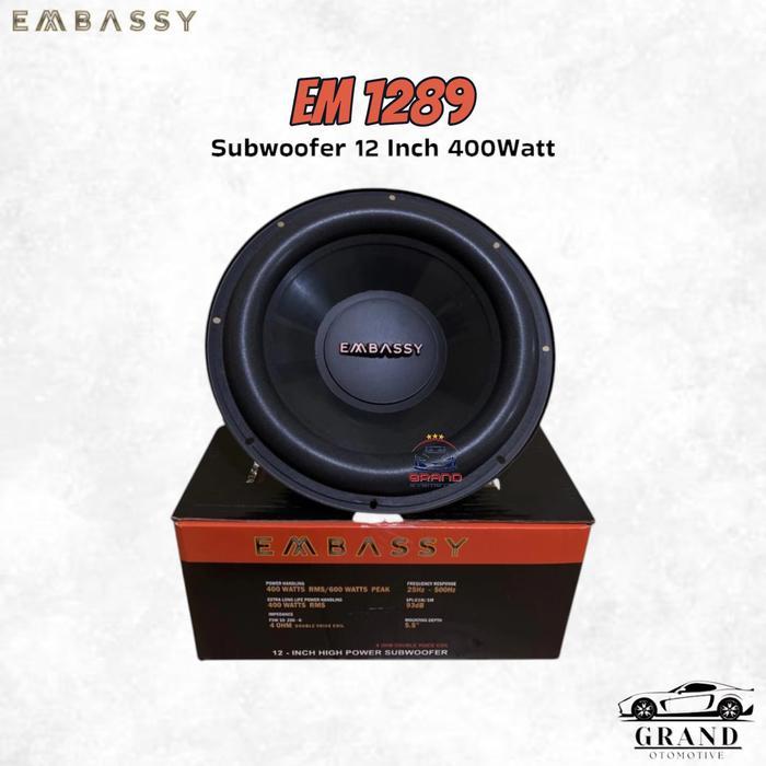 Speaker Embassy 12 Inch Doble Coil Subwoofer Em 1289 Spiker Bass
