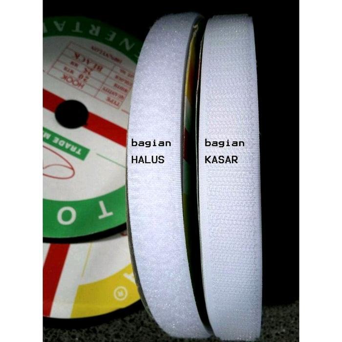 Velcro 25 mm 2,5 cm meteran Perepet Magic tape 25mm 2,5cm Perekat 1meter tersedia PUTIH DAN HITAM