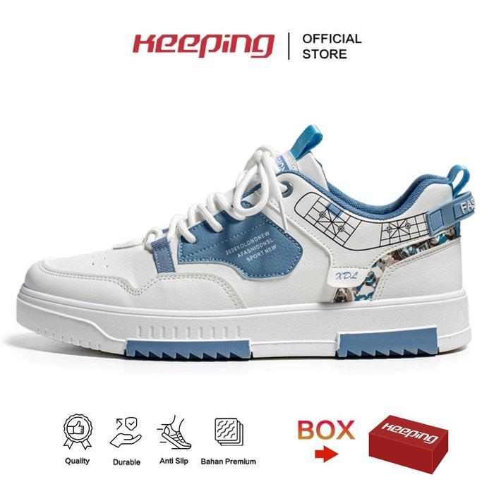 TERBARU Keeping Sepatu Pria Putih Sneakers Cowok Keren Korean Style Original Sepatu Jalan Casual