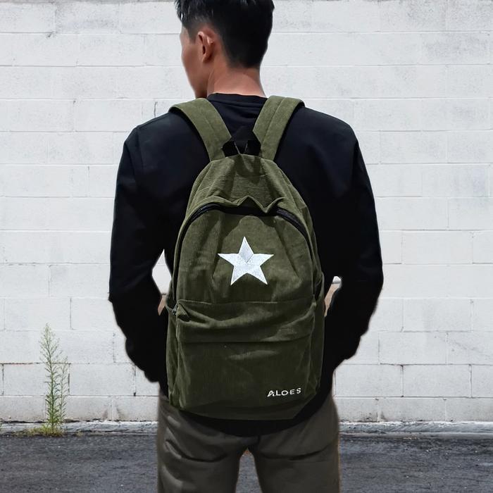 KOMPLIT Tas ransel corduroy backpack corduroy tas ransel sekolah Corduroy Pria Wanita