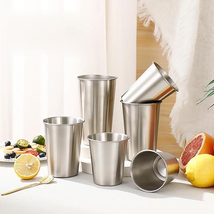 Gelas Korea Stainless Steel Gold 304 Anti Karat / Gelas Korea Estetik Cafe / Gelas Cafe Stainless