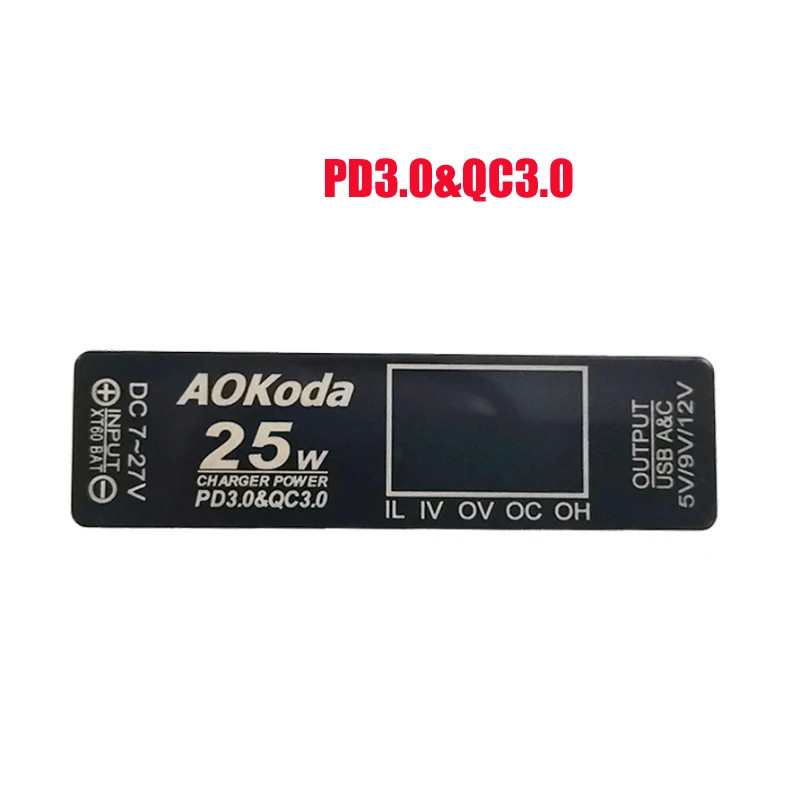 AOKoda XT60 to PD3.0 Lipo Battery Quick Charger Overload protection short circuit protection For