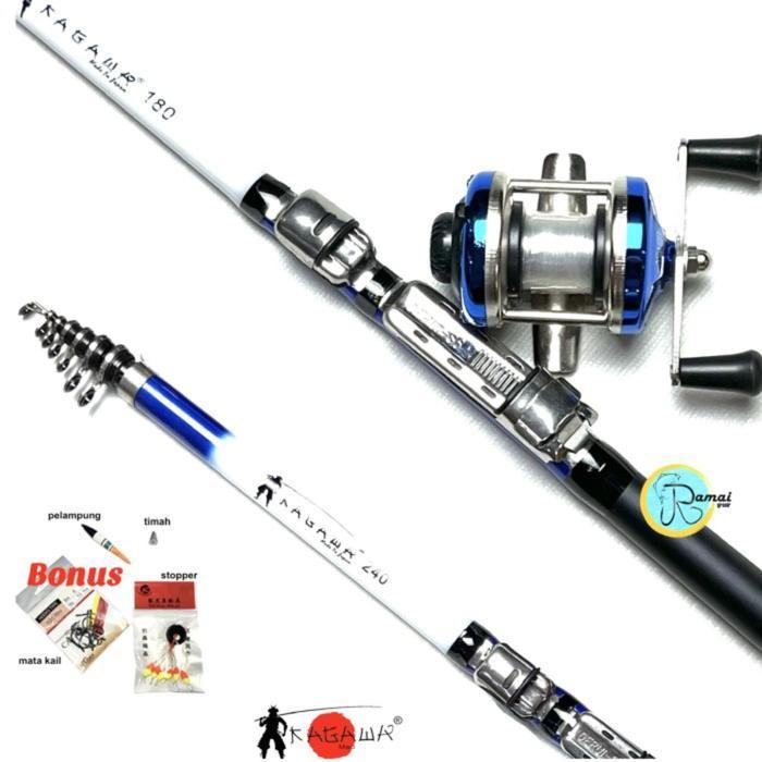 Set Kolong Tegek Pancing Siap Pakai Reel Casting